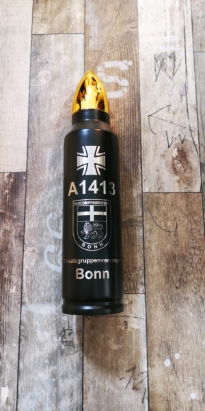 A1413 EGV BONN - Thermoskanne 1 Liter mit Wappen , Hullnumber und Namen der Einheit