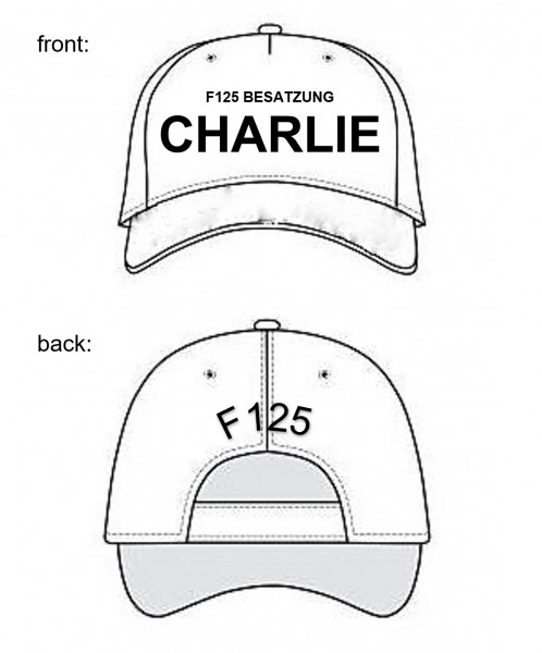 F125 Besatzung CHARLIE - Marine Basecap Mütze, grau