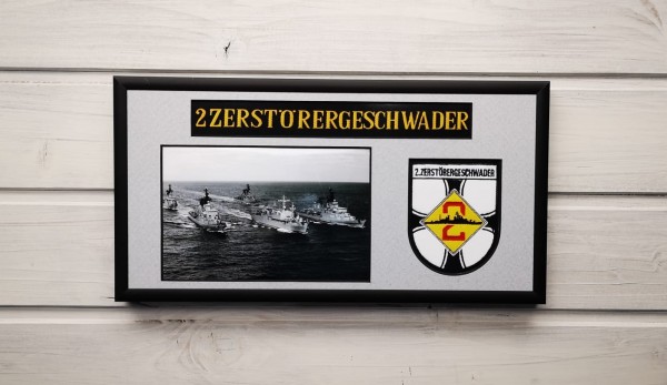 ZERSTÖRERGESCHWADER - Marinepassepartout mit Bilderrahmen - 15x30cm