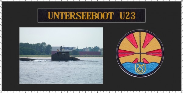 Unterseeboot - U23 - Marinepassepartout - 15x30cm - Rahmen