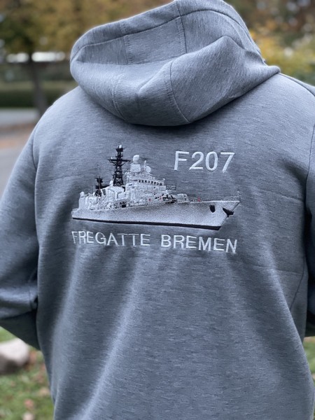 Herren ZIP-Hoodie grau, Fregatte F122
